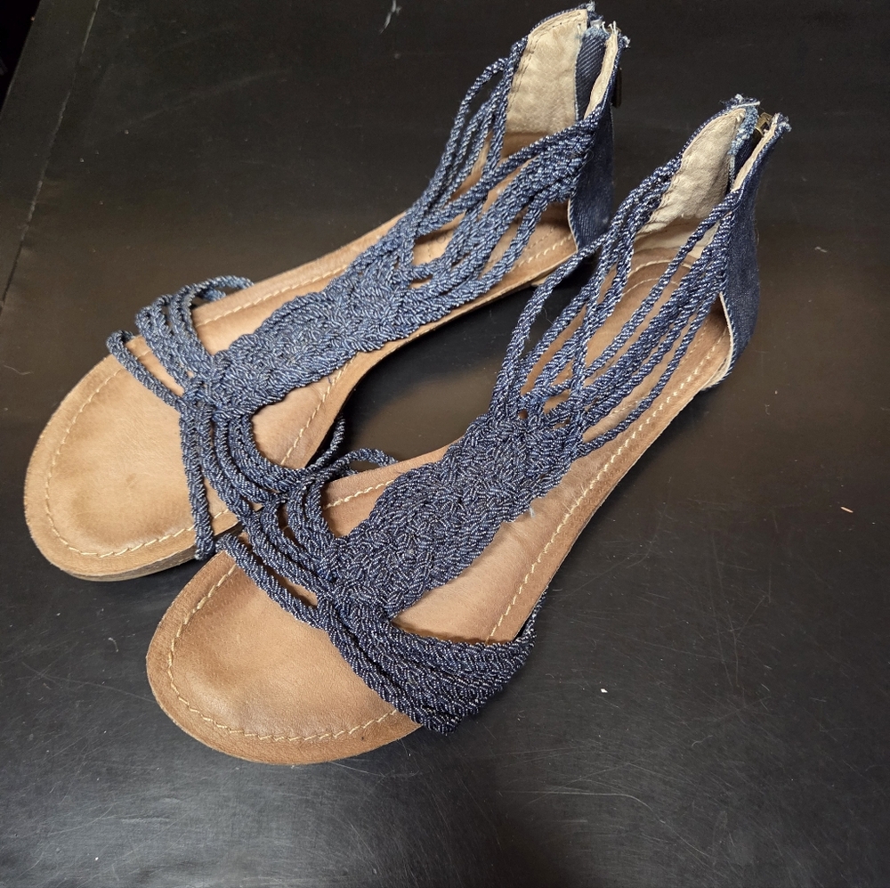 Adam Tucker by Me Too Naya Denim Blue Sandals - Size 8